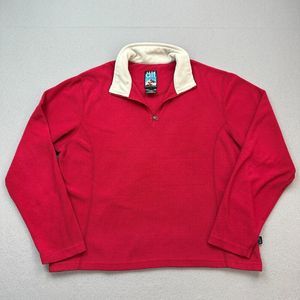 Vintage Kuhl Alf Sweater Women's Large Red Microchamois Fleece 1/4 Zip Pullover